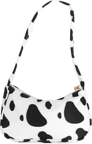 Cow Print Purses Cow Printing Underarm Bag Cow Fashion Shoulder Bag Cow Print Tote Bag Zipper Bag Chain Handbag for Women