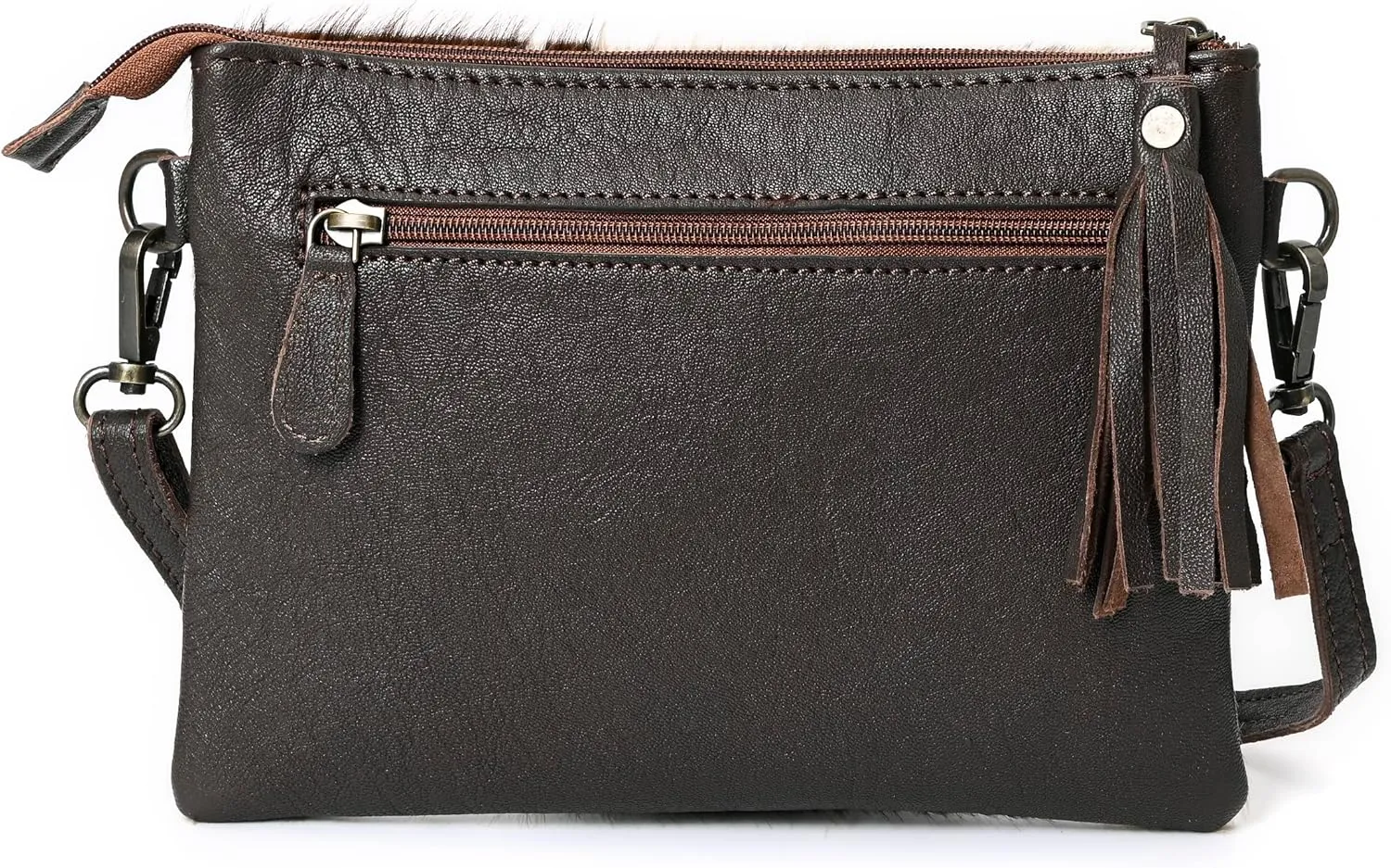 cowhide and hair on Pouch bag Genuine cowhide hair on small crossbody Bag with adjustable detachable strap