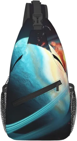 Cross Chest Bag for Men Women Crossbody Backpack Uranus Impact Sling Bag Travel Hiking Daypack
