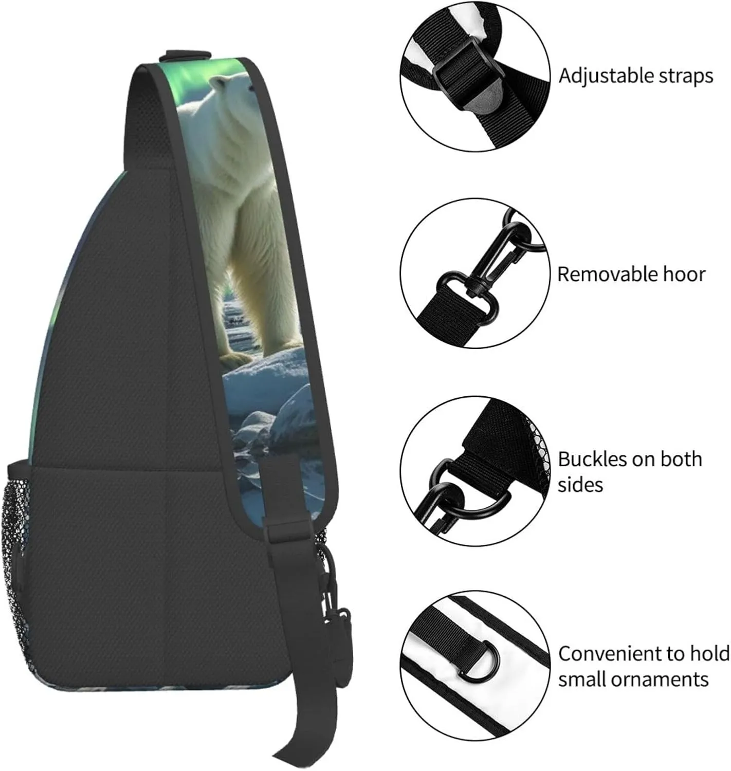 Cross Chest Bag Sling Backpack Rainbow Fish Scale Sling Bag Crossbody Shoulder Bag Travel Hiking Daypack