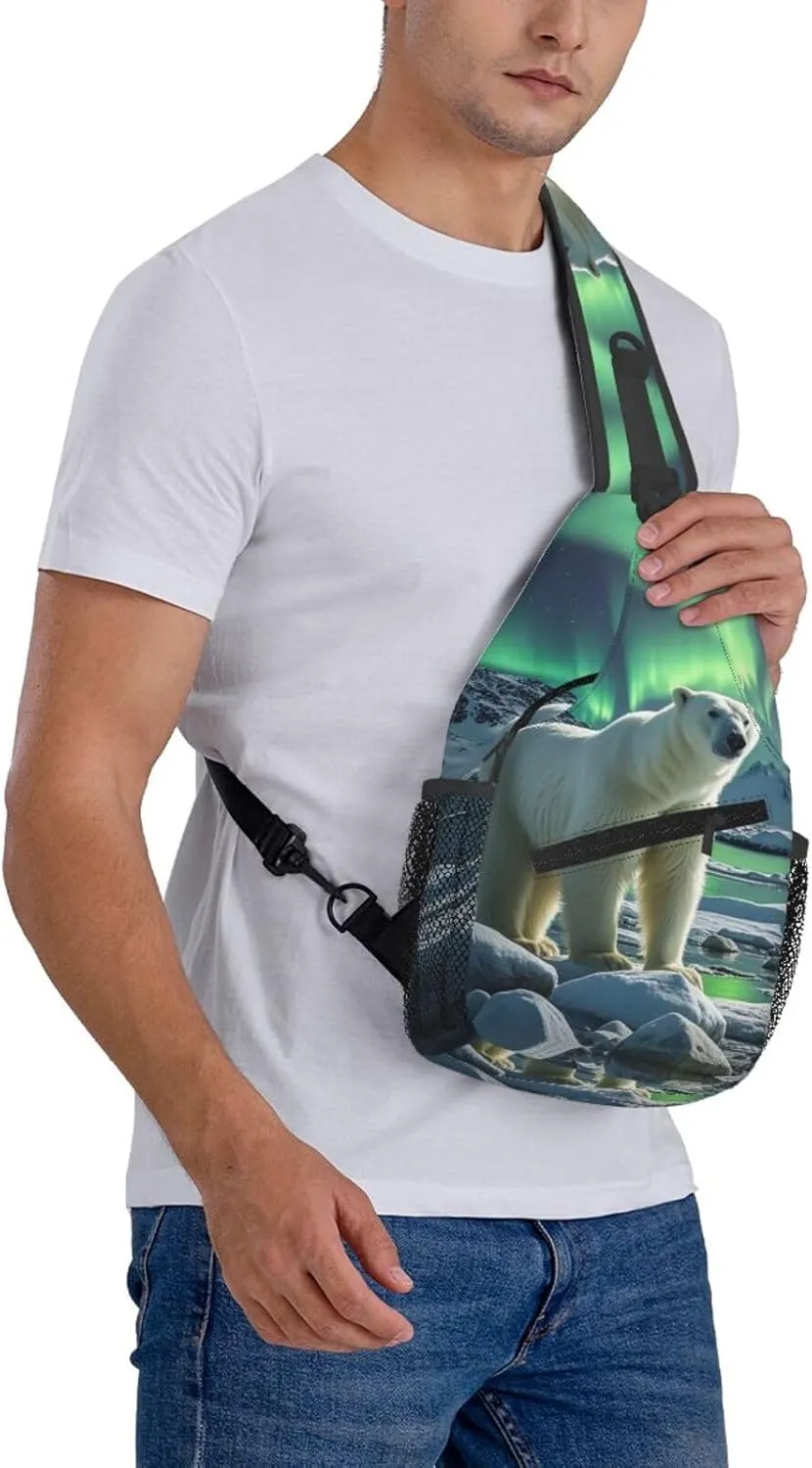Cross Chest Bag Sling Backpack Rainbow Fish Scale Sling Bag Crossbody Shoulder Bag Travel Hiking Daypack