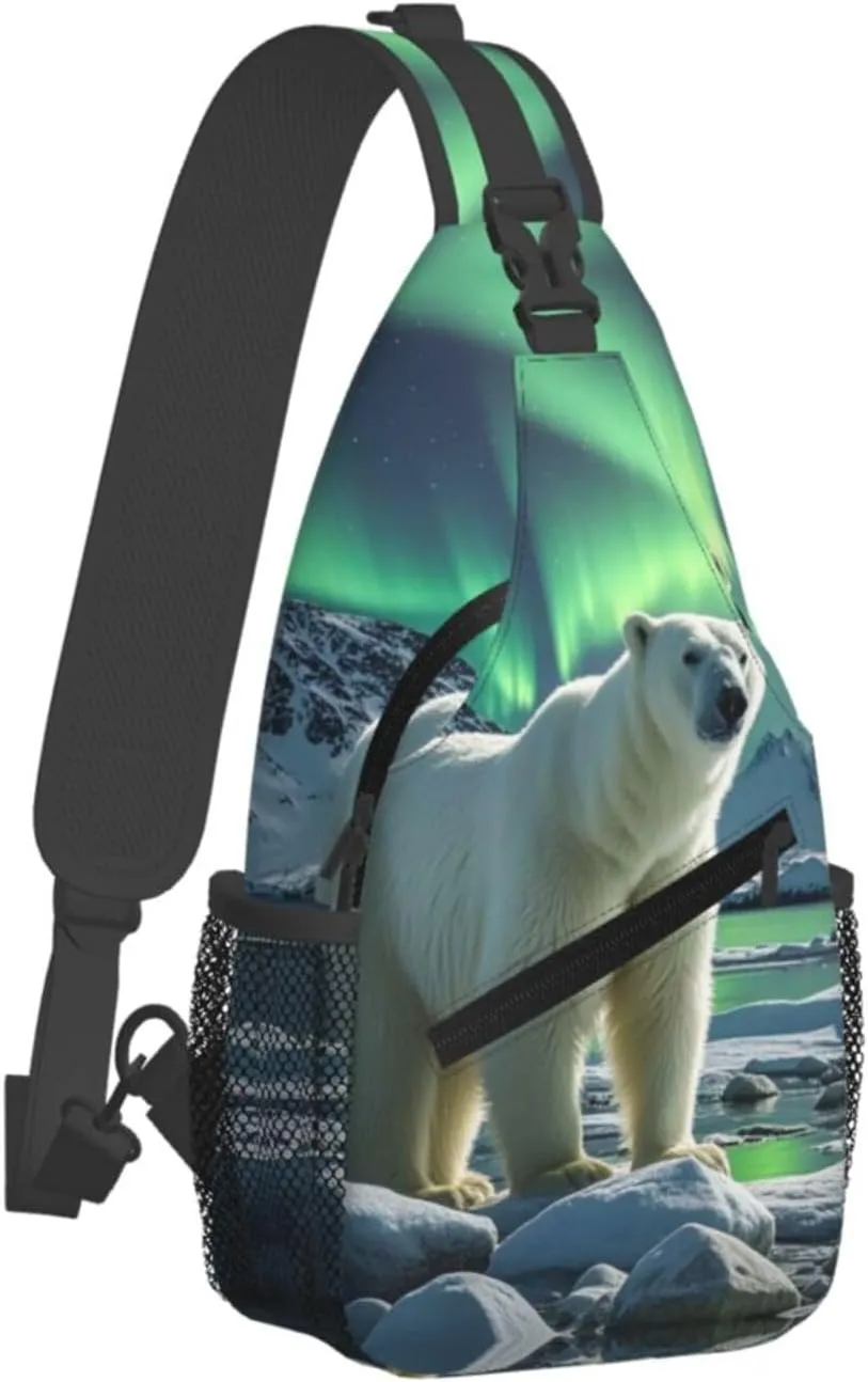 Cross Chest Bag Sling Backpack Rainbow Fish Scale Sling Bag Crossbody Shoulder Bag Travel Hiking Daypack
