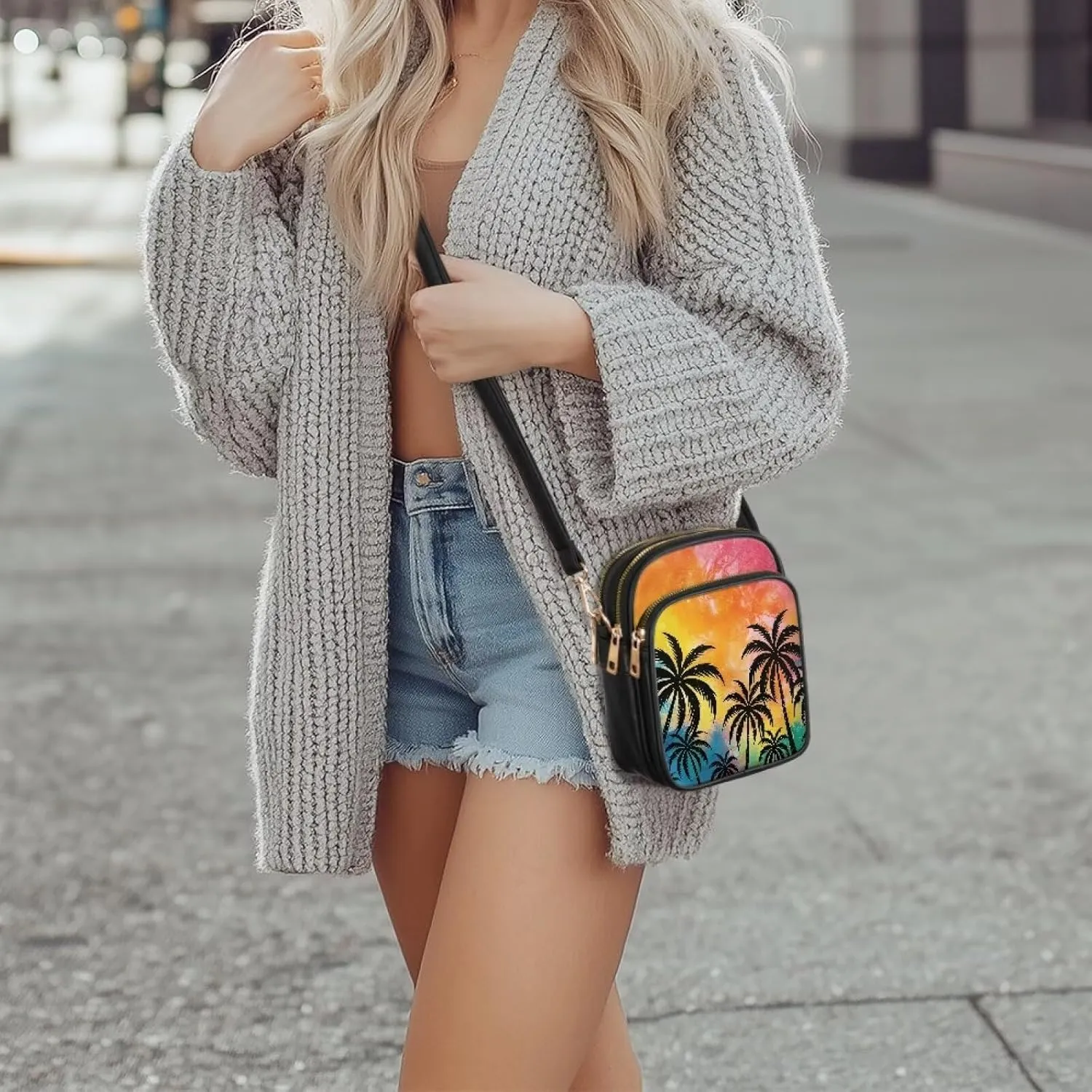 Crossbody Bag for Women PU Leather Fashion Shoulder Bag Multi Pockets Handbags Purse with Adjustable Strap
