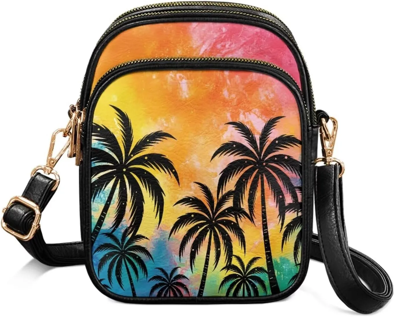 Crossbody Bag for Women PU Leather Fashion Shoulder Bag Multi Pockets Handbags Purse with Adjustable Strap