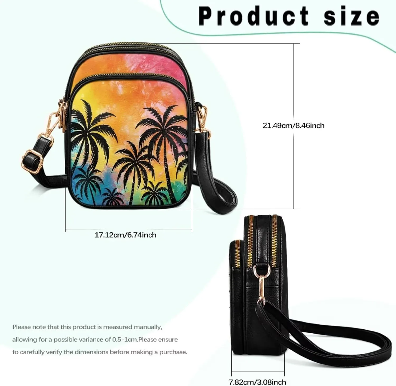 Crossbody Bag for Women PU Leather Fashion Shoulder Bag Multi Pockets Handbags Purse with Adjustable Strap