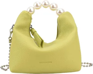 Crossbody Bag for Women,Elegant Pearl Handbag,Versatile Chain Crossbody & Clutch Purse, PU & Water-Resistant
