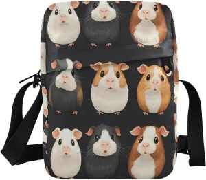 Crossbody Bag Purse Cute Guinea Pig Print for Women Men, Small Shoulder Pouch with Adjustable Strap 6.6×2.5×9.4 IN
