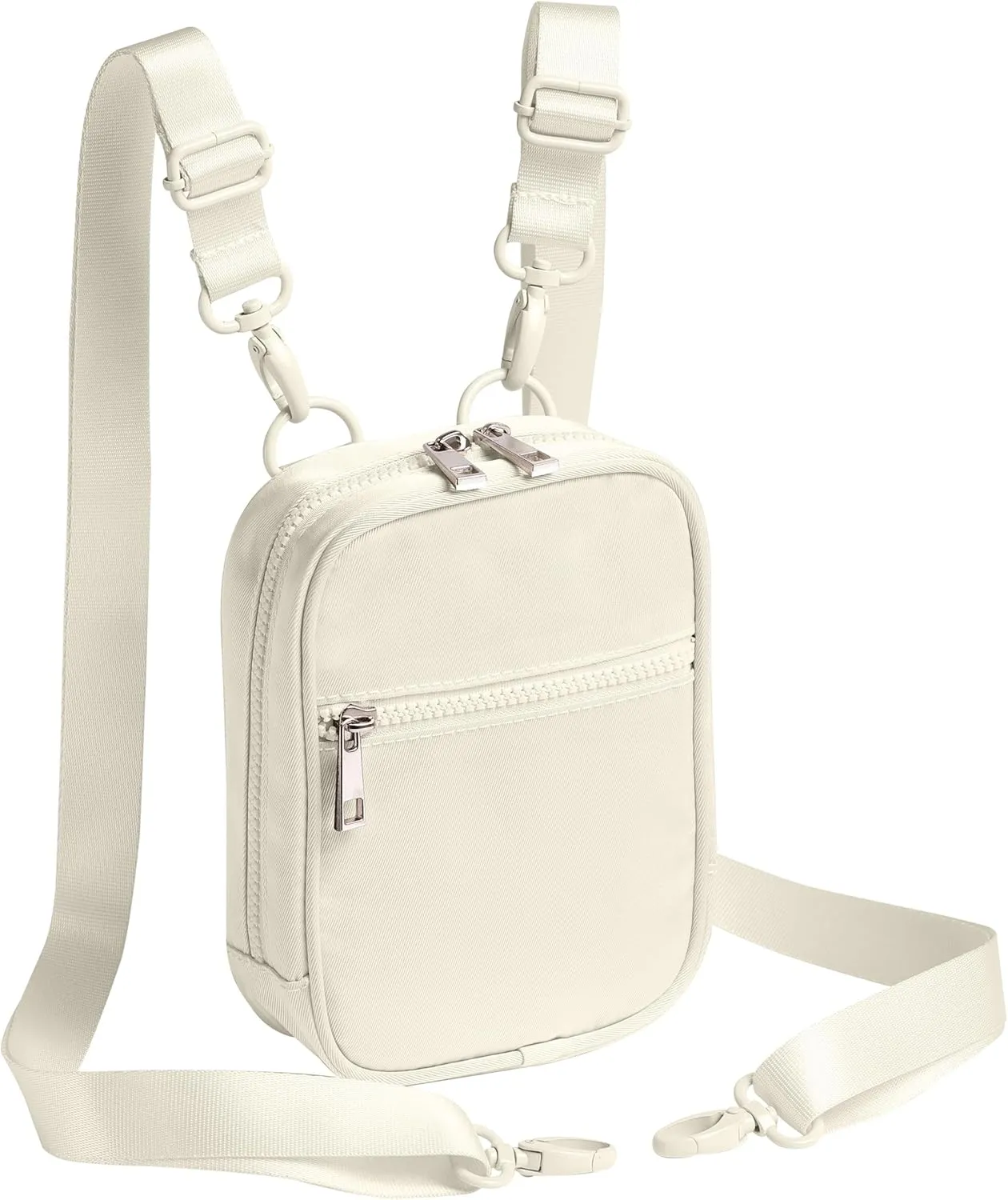 Crossbody Bag Sling Purse for Women Travel, Multi Position Fanny Back Pack with 2 Adjustable Straps 1.5L(Cream)