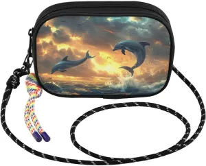 Crossbody Bags Dolphin Jump Sea for Women Cell Phone Purses Women's Shoulder Handbags Wallet Purse with Adjustable Strap