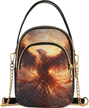 Crossbody Bags for Women Fire Phoenix Women's Crossbody Handbags Leather Purses Shoulder bag