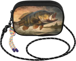 Crossbody Bags for Women Jump Trout Lake Cell Phone Purses Women's Shoulder Handbag Wallet Purse with Rope Pendant