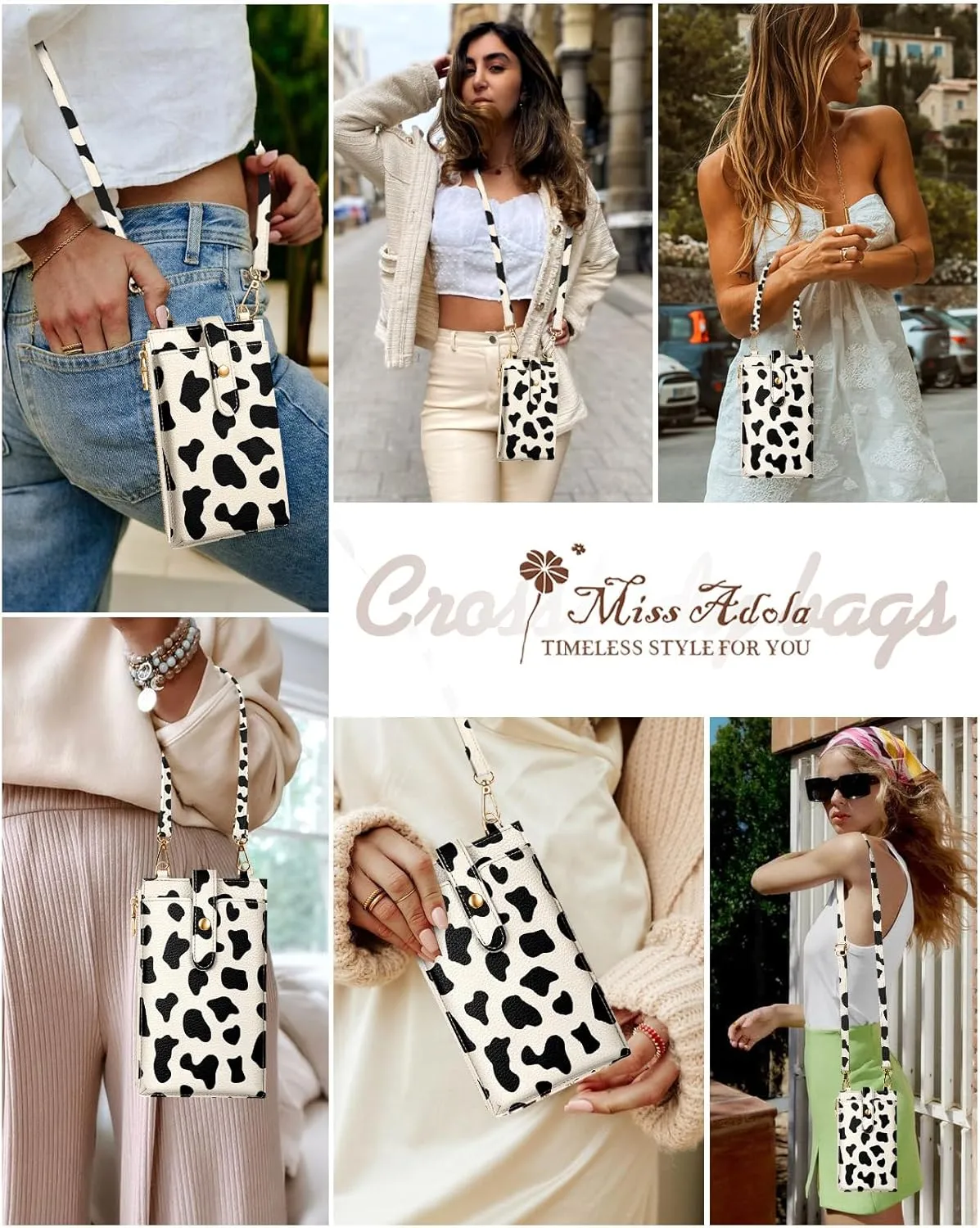 Crossbody Bags for Women - Leather Cellphone Phone Purse Wallet Cute Designer Cross Body Bag with Card Slots