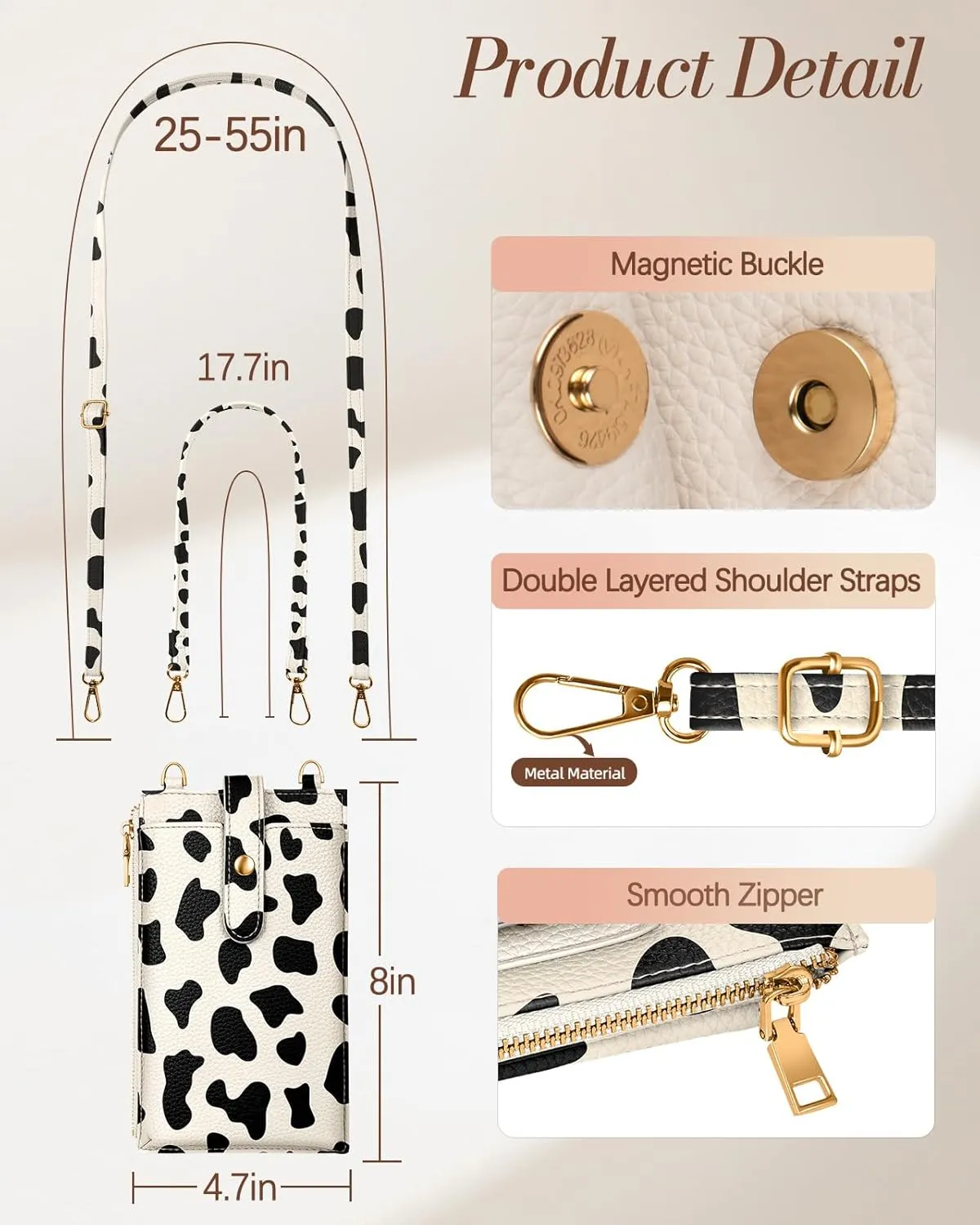 Crossbody Bags for Women - Leather Cellphone Phone Purse Wallet Cute Designer Cross Body Bag with Card Slots