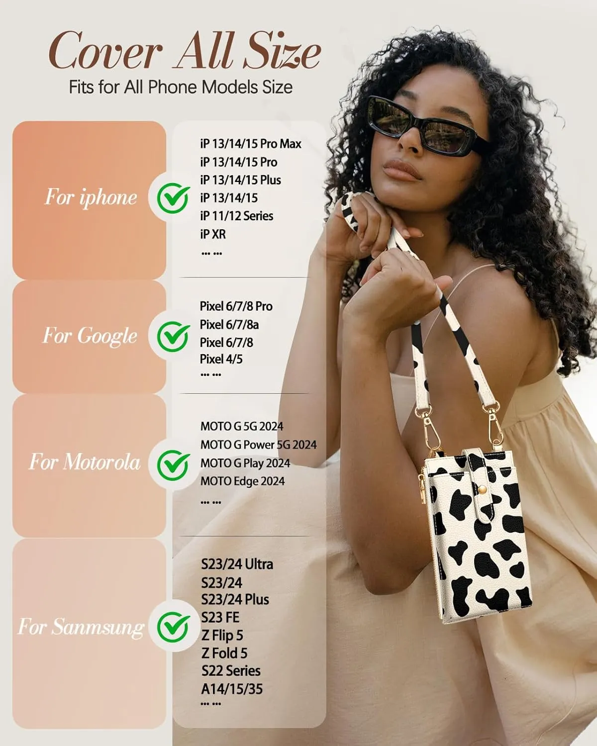 Crossbody Bags for Women - Leather Cellphone Phone Purse Wallet Cute Designer Cross Body Bag with Card Slots