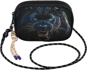 Crossbody Bags for Women Leopard Portrait Roar Cell Phone Purses Women's Shoulder Handbag Wallet Purse with Rope Pendant