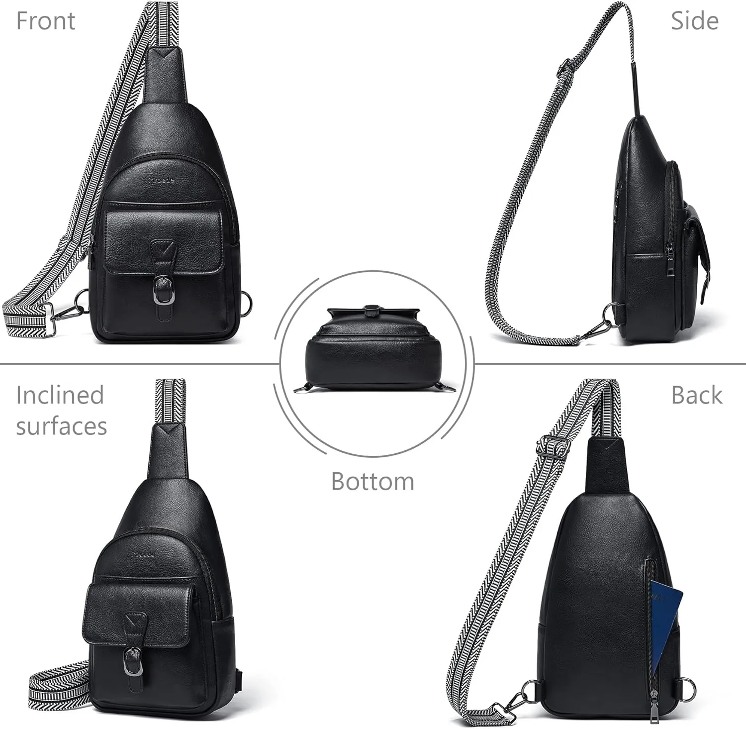 Crossbody Bags for Women Men Sling Bag 5 Pockets Fanny Pack Sling Backpack Chest Daypack Travel Purse Anti Theft