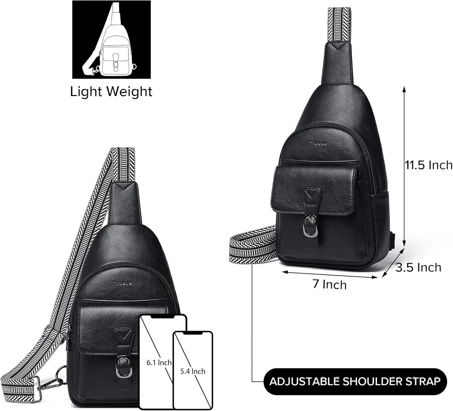 Crossbody Bags for Women Men Sling Bag 5 Pockets Fanny Pack Sling Backpack Chest Daypack Travel Purse Anti Theft