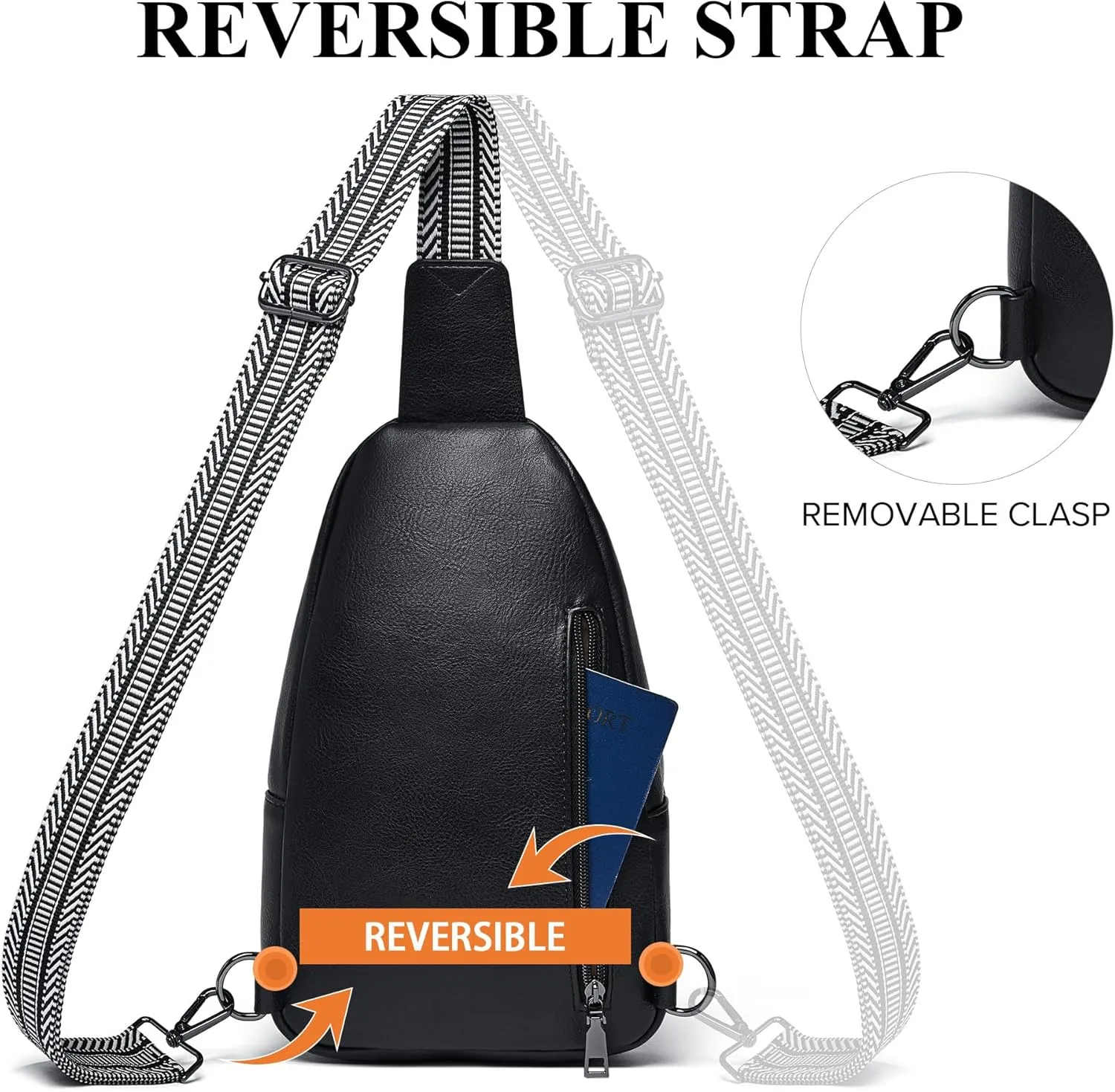 Crossbody Bags for Women Men Sling Bag 5 Pockets Fanny Pack Sling Backpack Chest Daypack Travel Purse Anti Theft