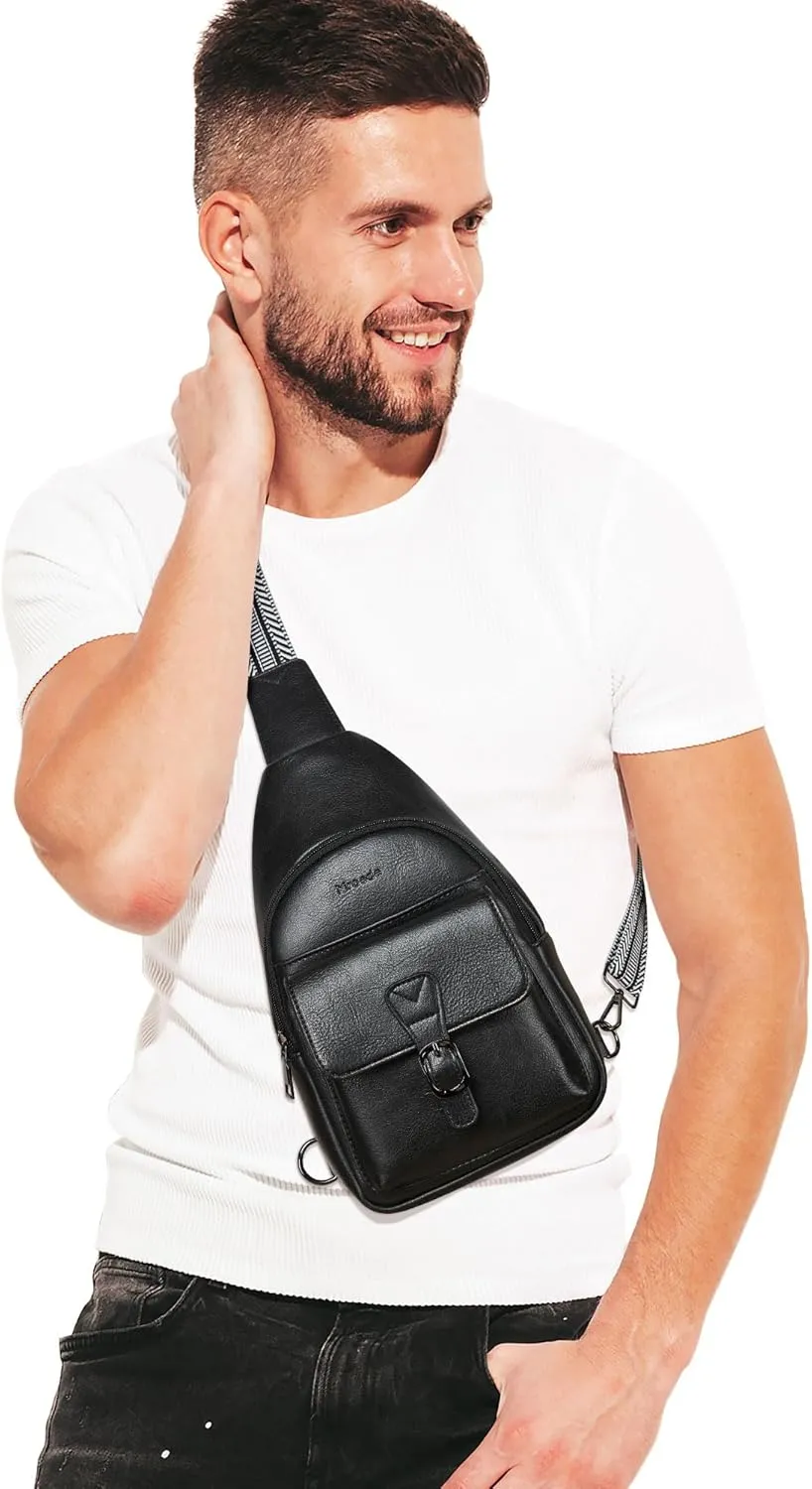 Crossbody Bags for Women Men Sling Bag 5 Pockets Fanny Pack Sling Backpack Chest Daypack Travel Purse Anti Theft