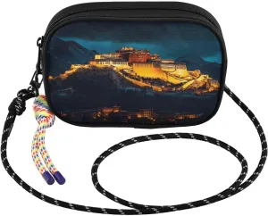 Crossbody Bags for Women Potala Palace Landscape Cell Phone Purses Women's Shoulder Handbag Wallet Purse with Rope Pendant