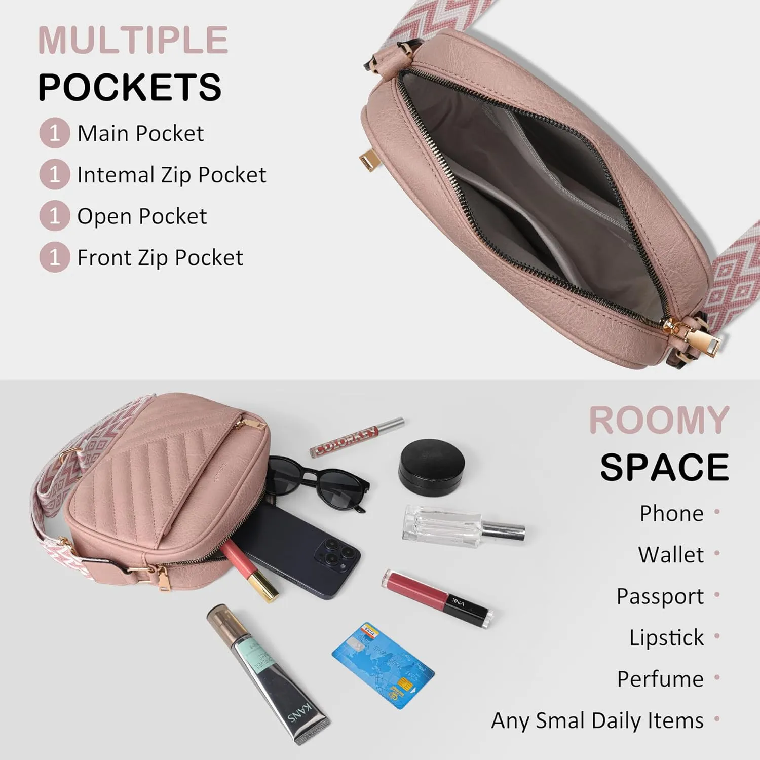 Crossbody Bags for Women Purses for Women Vegan Leather crossbody purse Handbags with Ajustable Strap
