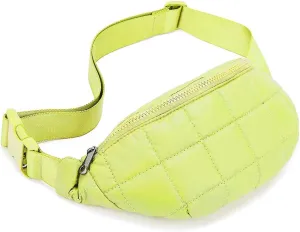 Crossbody Bags for Women - Quilted Waist Packs Sling Purse Shoulder Bag Fanny Pack Nylon Causal Chest Bum Bag Cross Body Purse Belt Bag