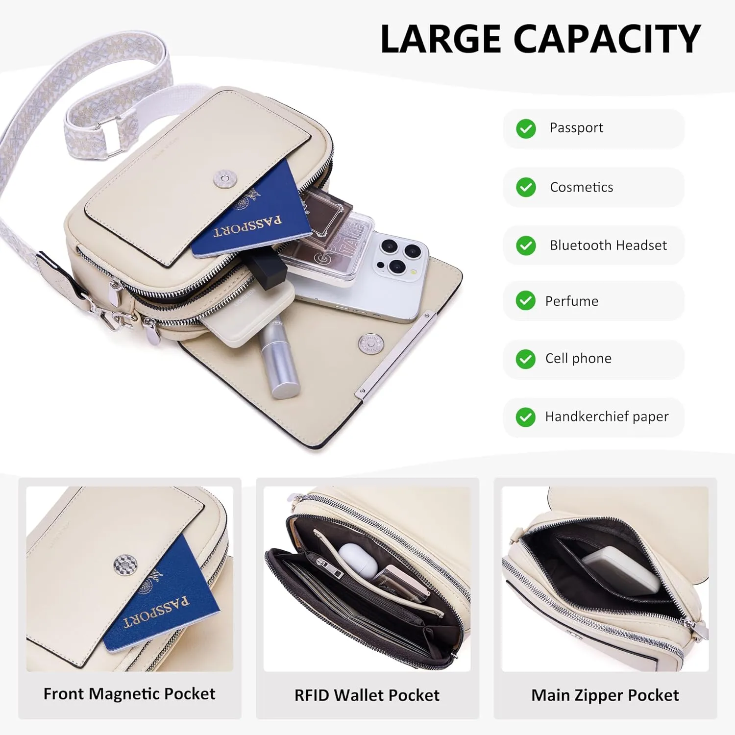 Crossbody Bags for Women Small Crossbody Wallet Purses with Card Slots Leather Shoulder Handbags Travel/Daily Use