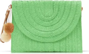 Crossbody Bags for Women, Straw Clutch Purses, Bohemian Handmade Woven Envelope Package