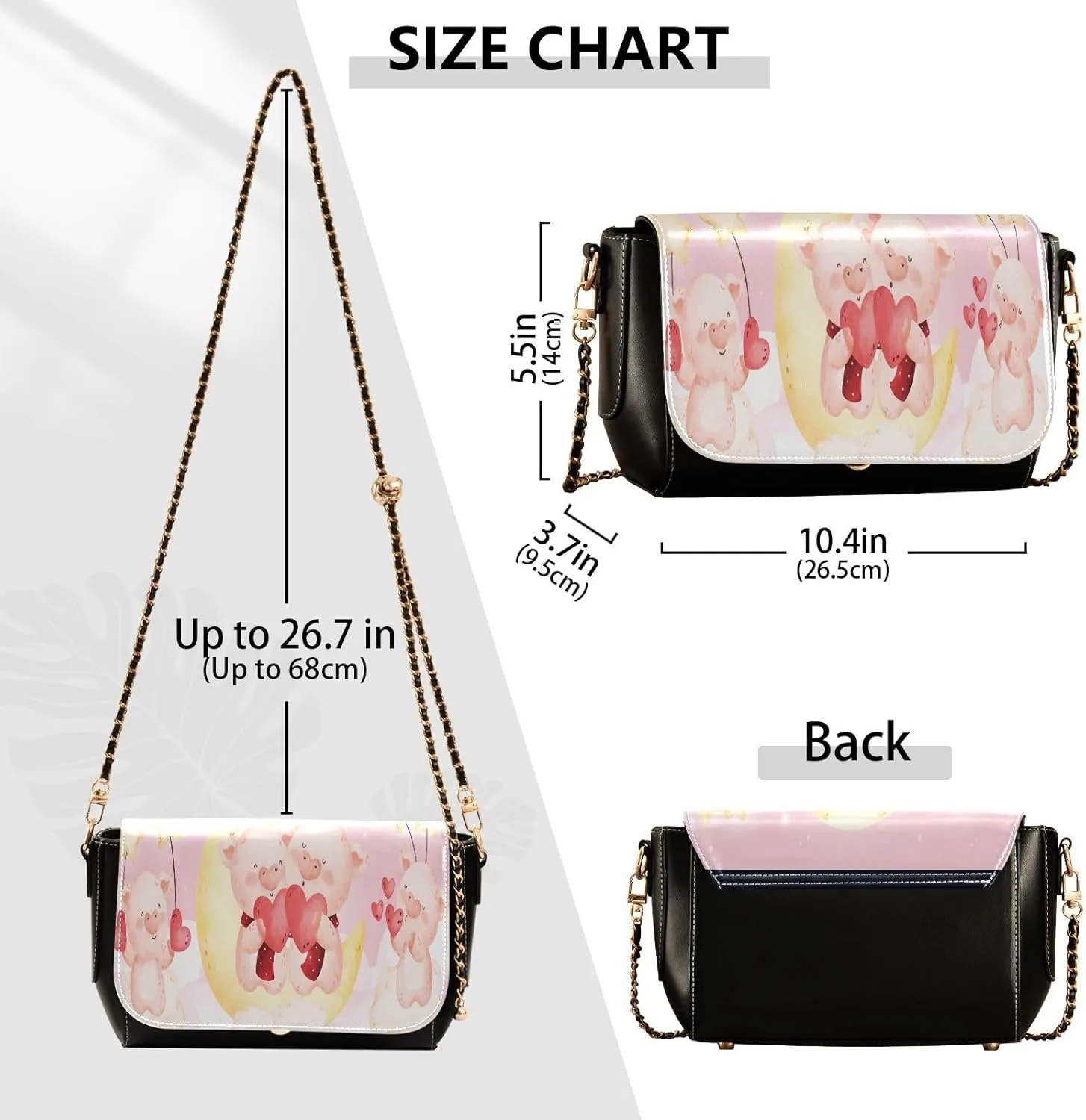 Crossbody Bags for Women Trendy Women's Black Shoulder Bag Small PU Leather Flap Cross Body Bag Handbags
