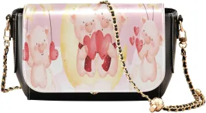 Crossbody Bags for Women Trendy Women's Black Shoulder Bag Small PU Leather Flap Cross Body Bag Handbags