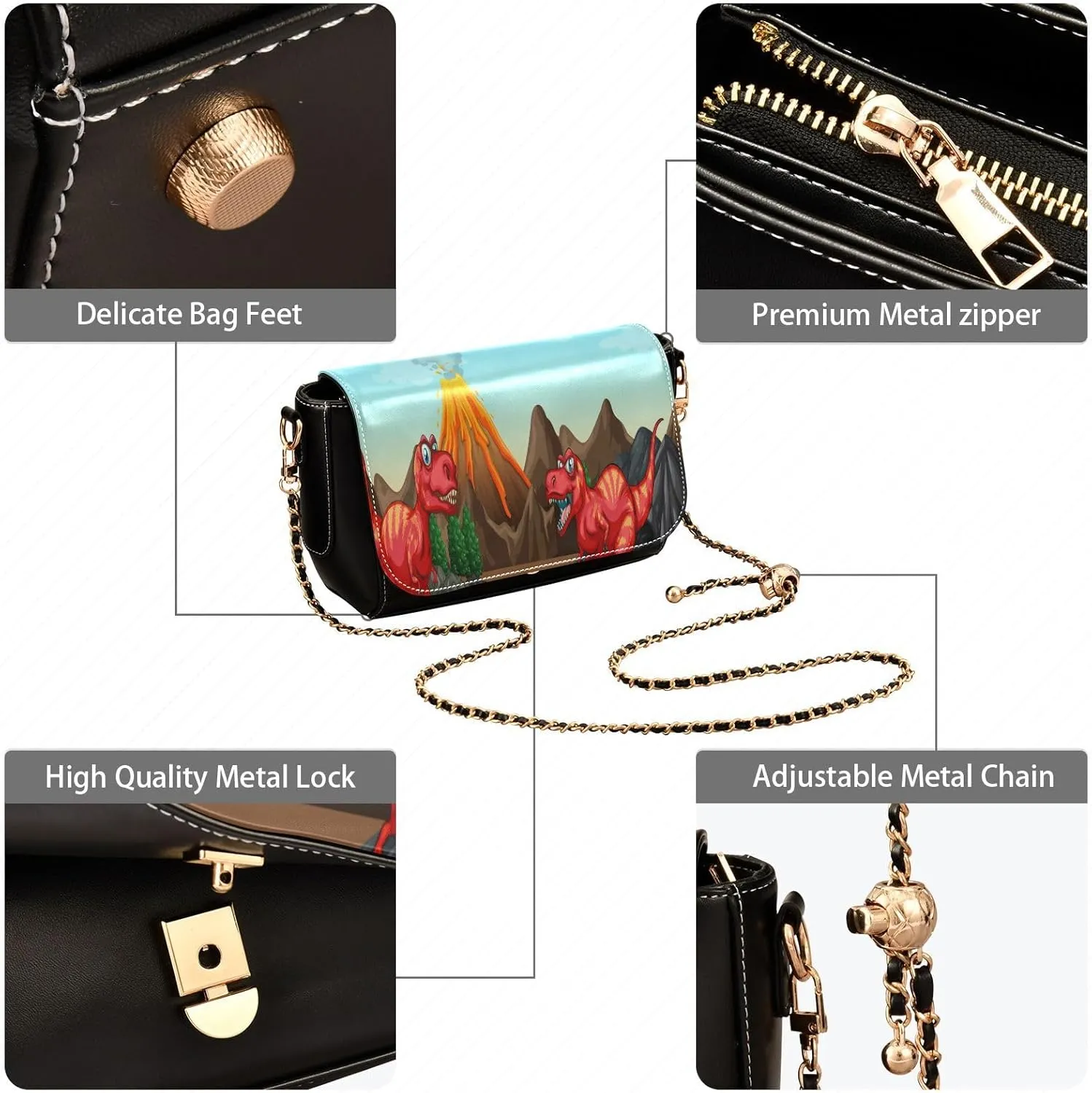 Crossbody Bags for Women Trendy Women's Black Shoulder Bag Small PU Leather Flap Cross Body Bag Handbags