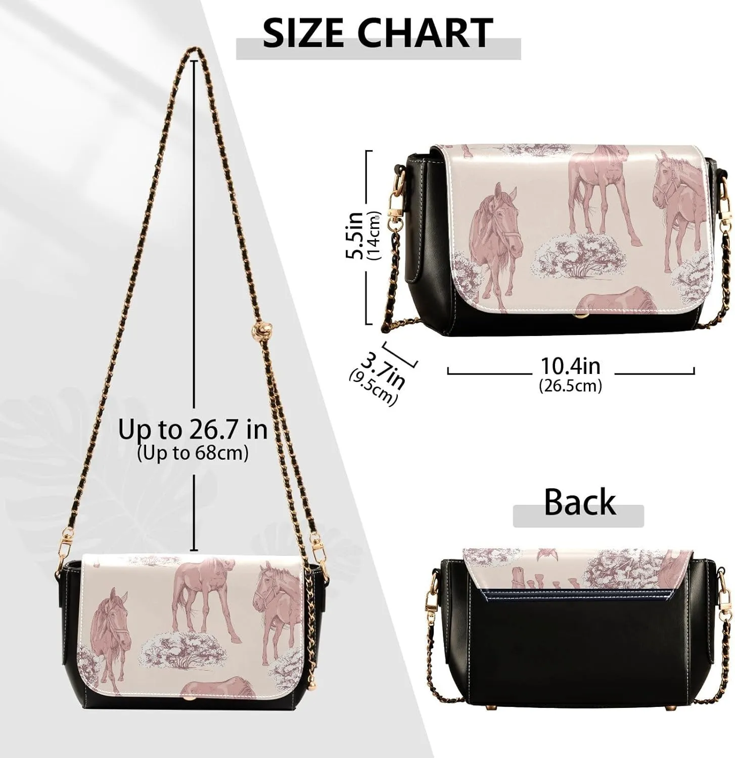 Crossbody Bags for Women Trendy Women's Black Shoulder Bag Small PU Leather Flap Cross Body Bag Handbags