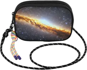 Crossbody Bags for Women Universe Space Cell Phone Purses Women's Shoulder Handbag Wallet Purse with Rope Pendant