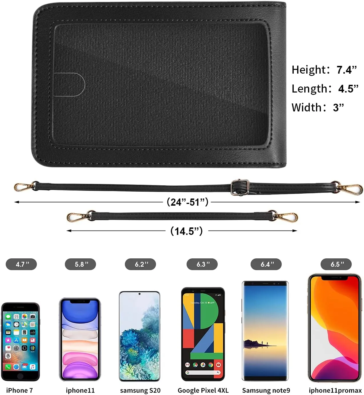 Crossbody Cellphone Purse Women Touch Screen Bag RFID Blocking Wallet Handbag Shoulder Strap