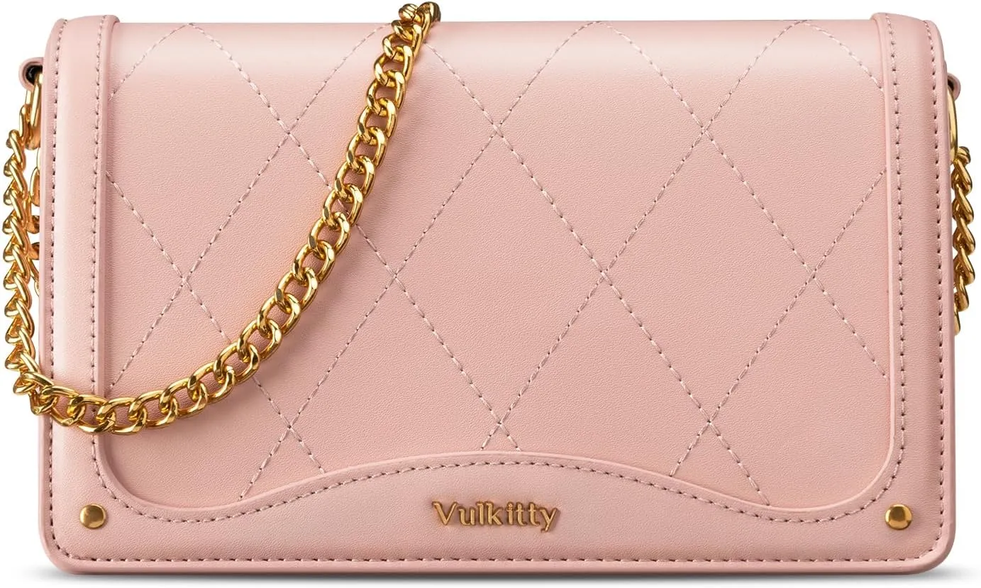 Crossbody Purse for Women Black Quilted Patent Leather Trendy Clutch Bag with Gold Chain for Night Out Party