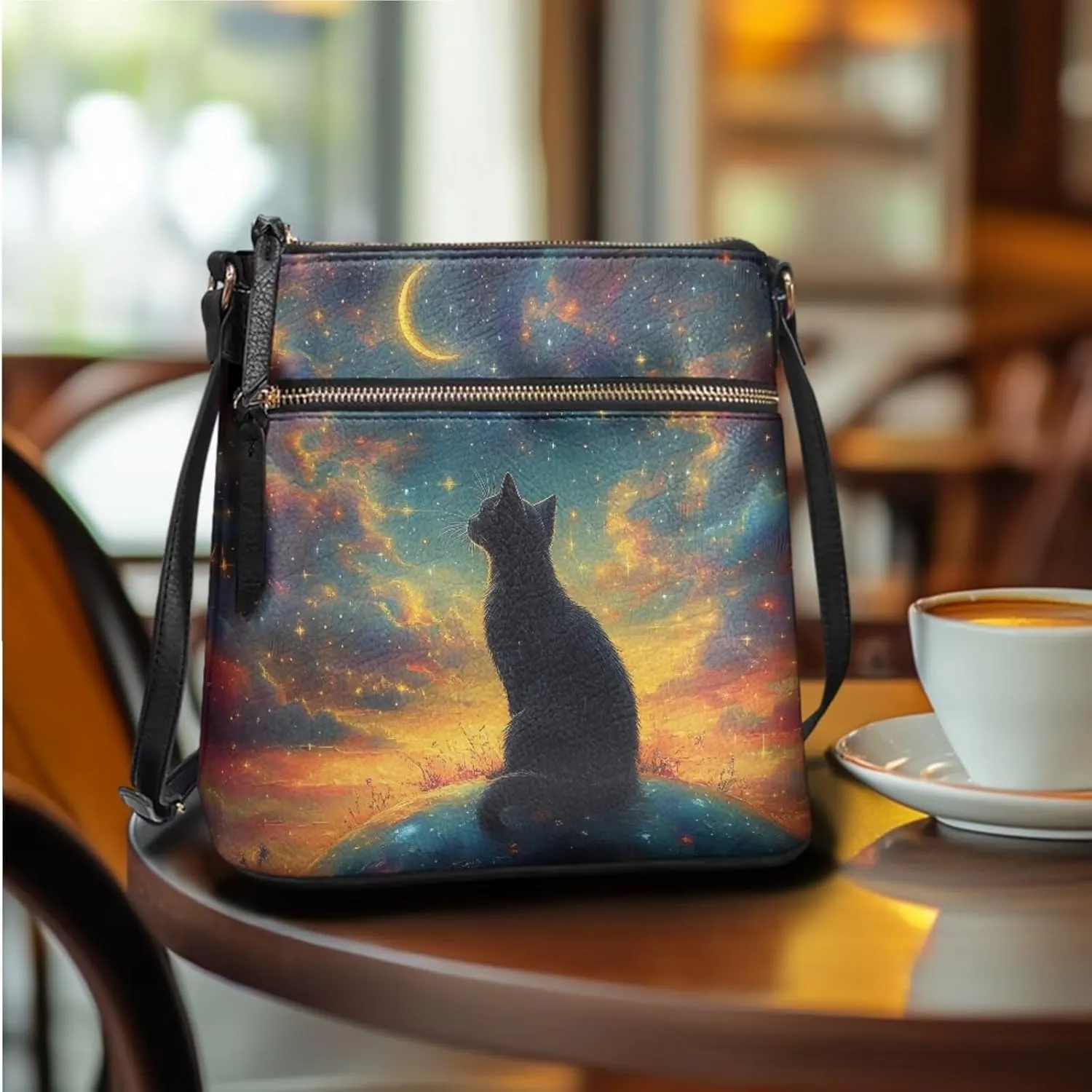 Crossbody Purses 2Pcs, Fashion Crossbody Messenger Bags with a Small Wallet Portable Easy to Carry for Work Travel