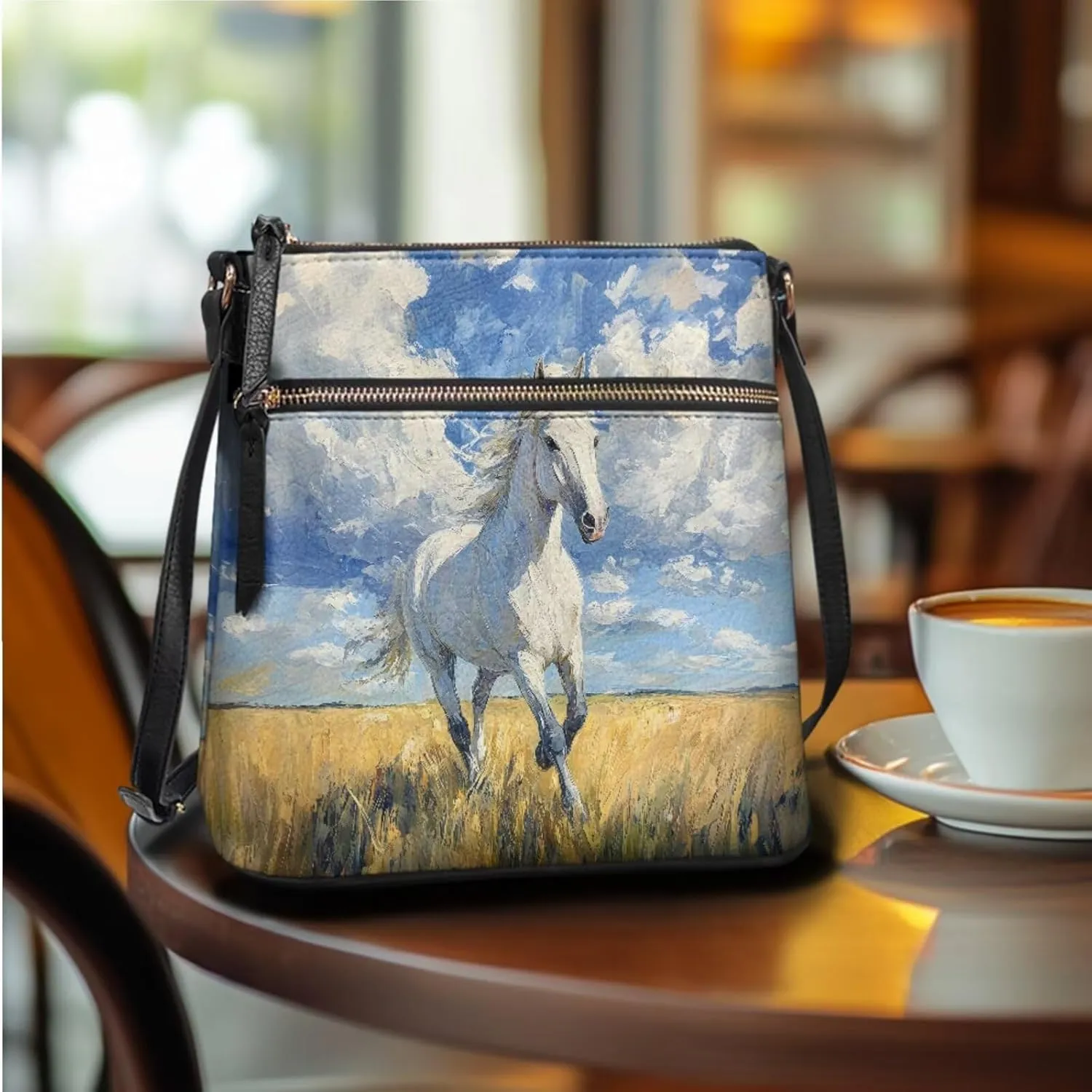 Crossbody Purses 2Pcs, Fashion Crossbody Messenger Bags with a Small Wallet Portable Easy to Carry for Work Travel
