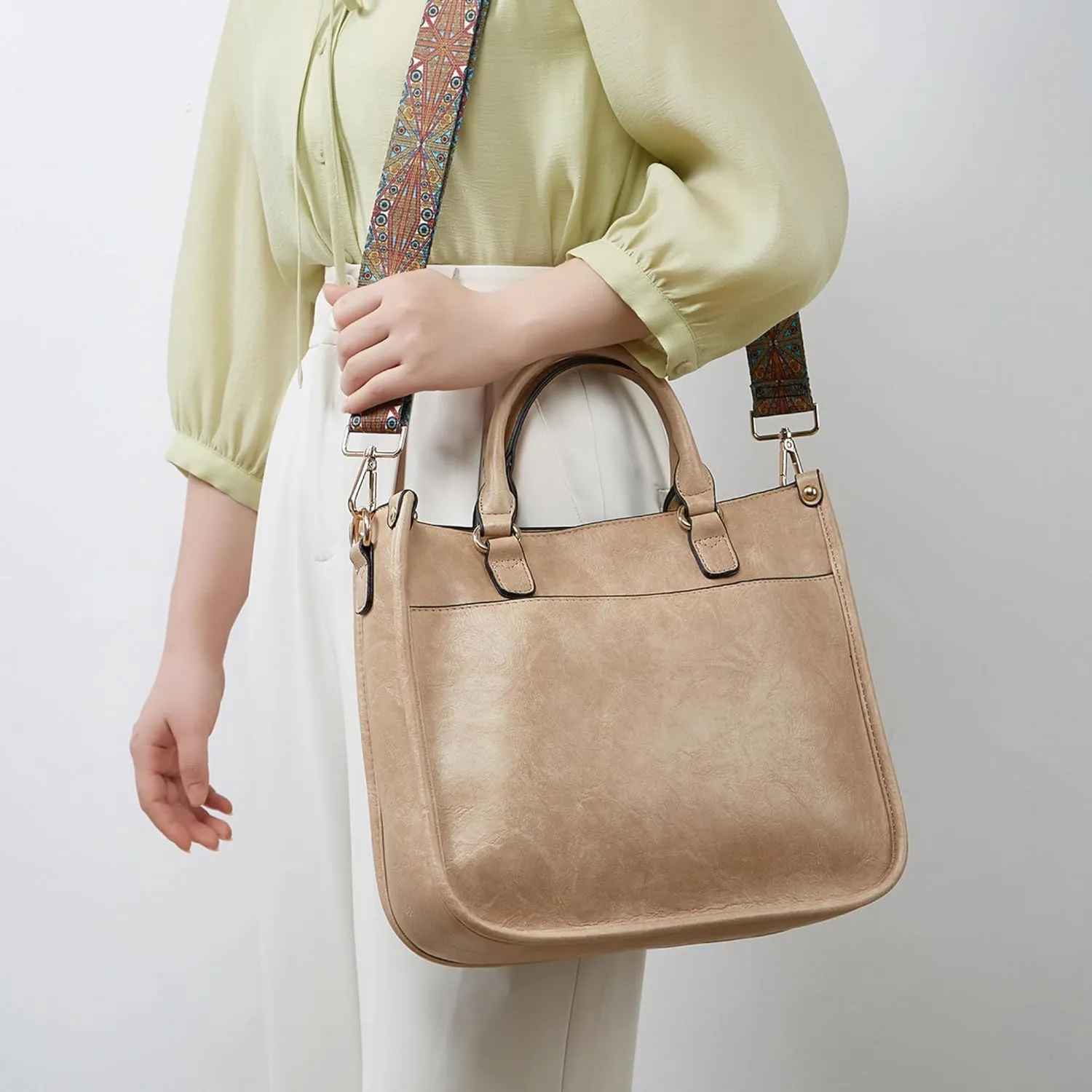 Crossbody Purses and Handbags for Women Leather Shoulder Bag for Women Cross Body Bag for Woman with Guitar Wide Straps