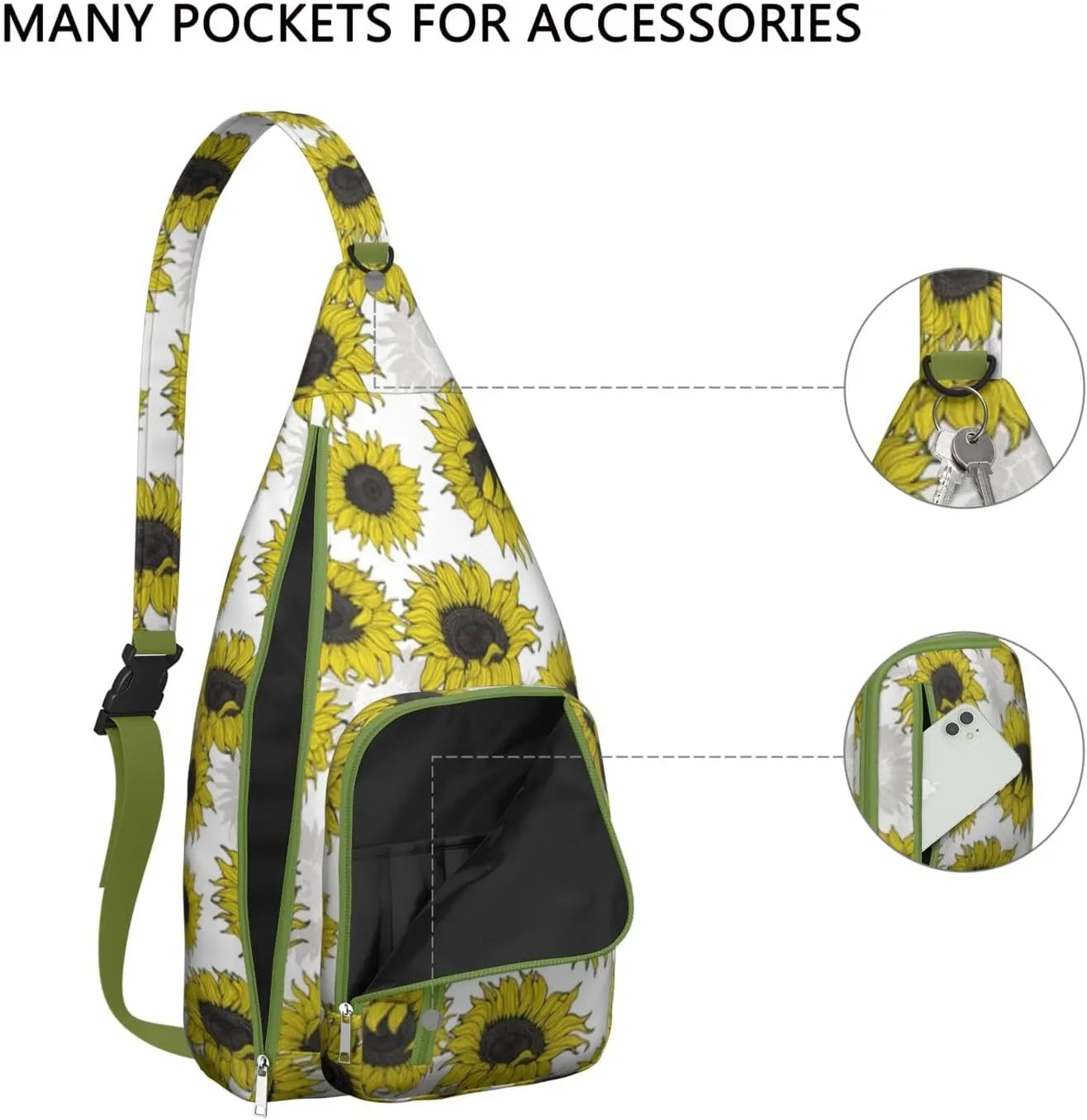 Crossbody Sling Bag Hiking TravelBackpack Lightweight Water-Resistant Trendy Casual