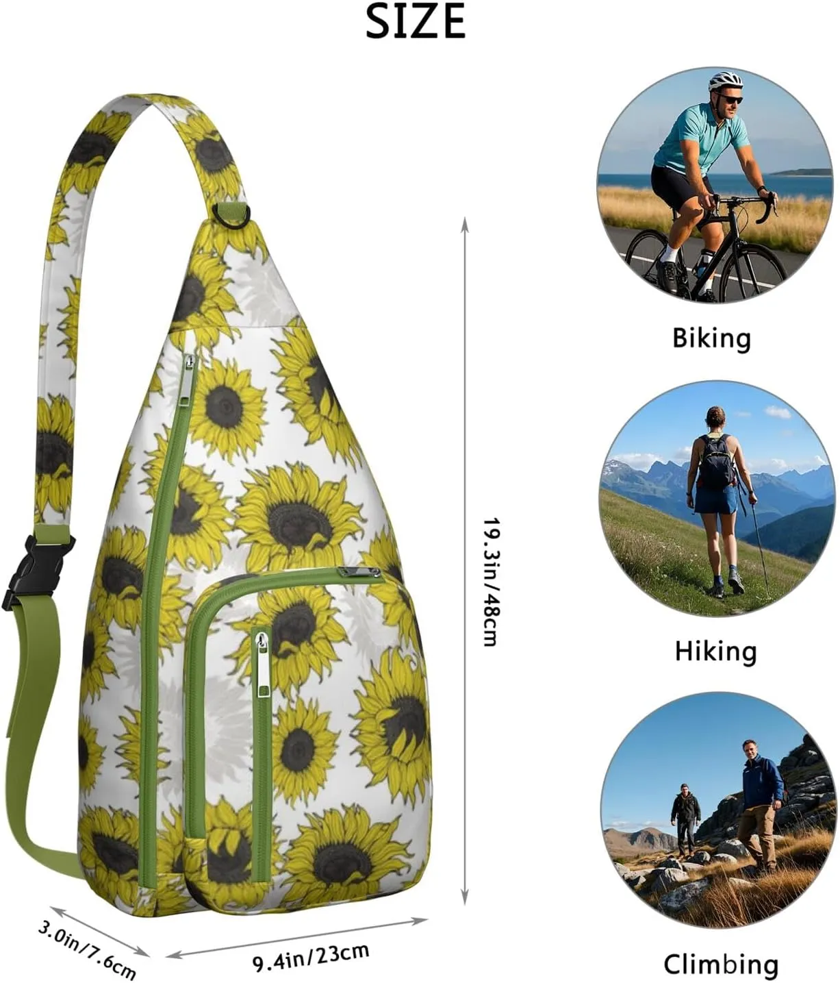 Crossbody Sling Bag Hiking TravelBackpack Lightweight Water-Resistant Trendy Casual