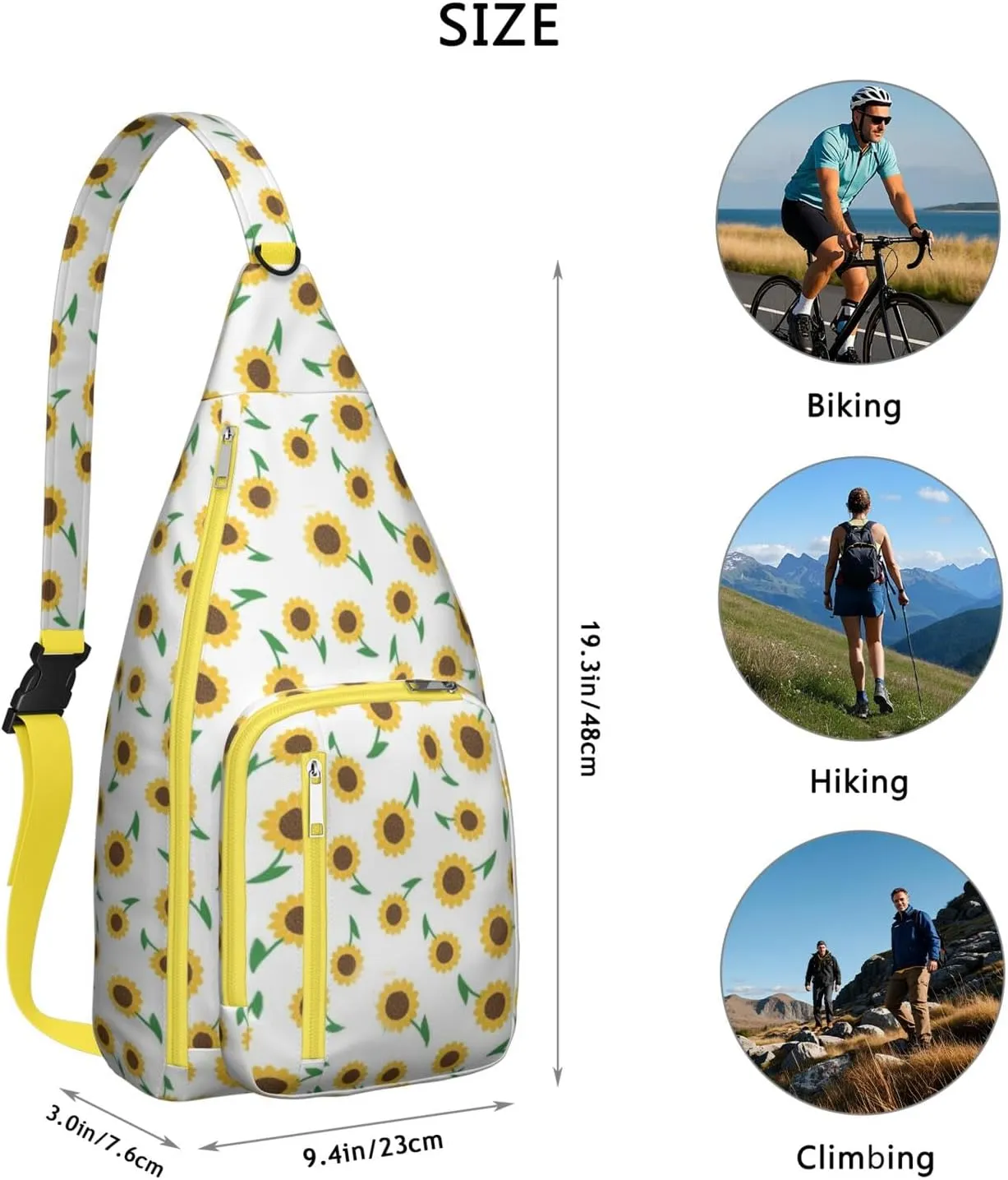 Crossbody Sling Bag Hiking TravelBackpack Lightweight Water-Resistant Trendy Casual
