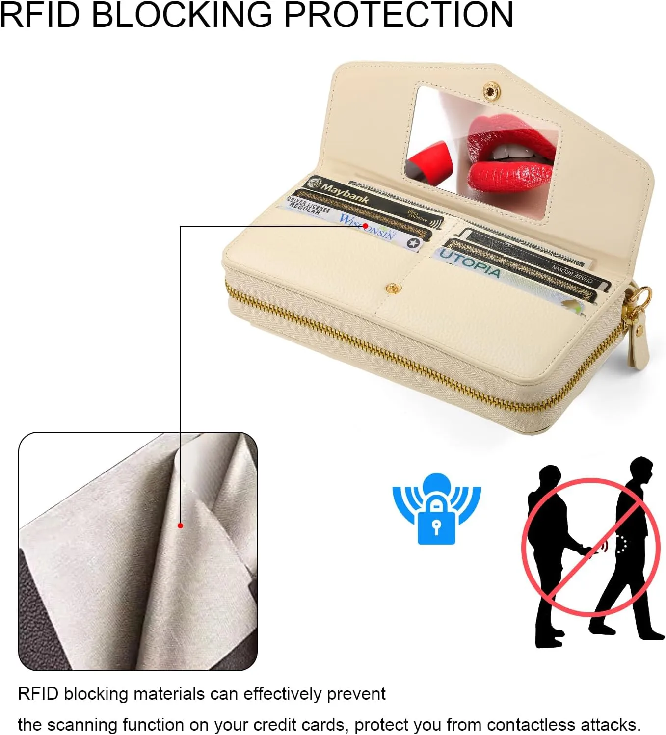 Crossbody Wallet Case for Samsung Galaxy S25 Ultra, Magnetic Detachable Floral PU Leather Phone Case RFID Blocking Card Holder Wristlet Mirror Flip Zipper Shoulder Purse Bag for Women, Beige
