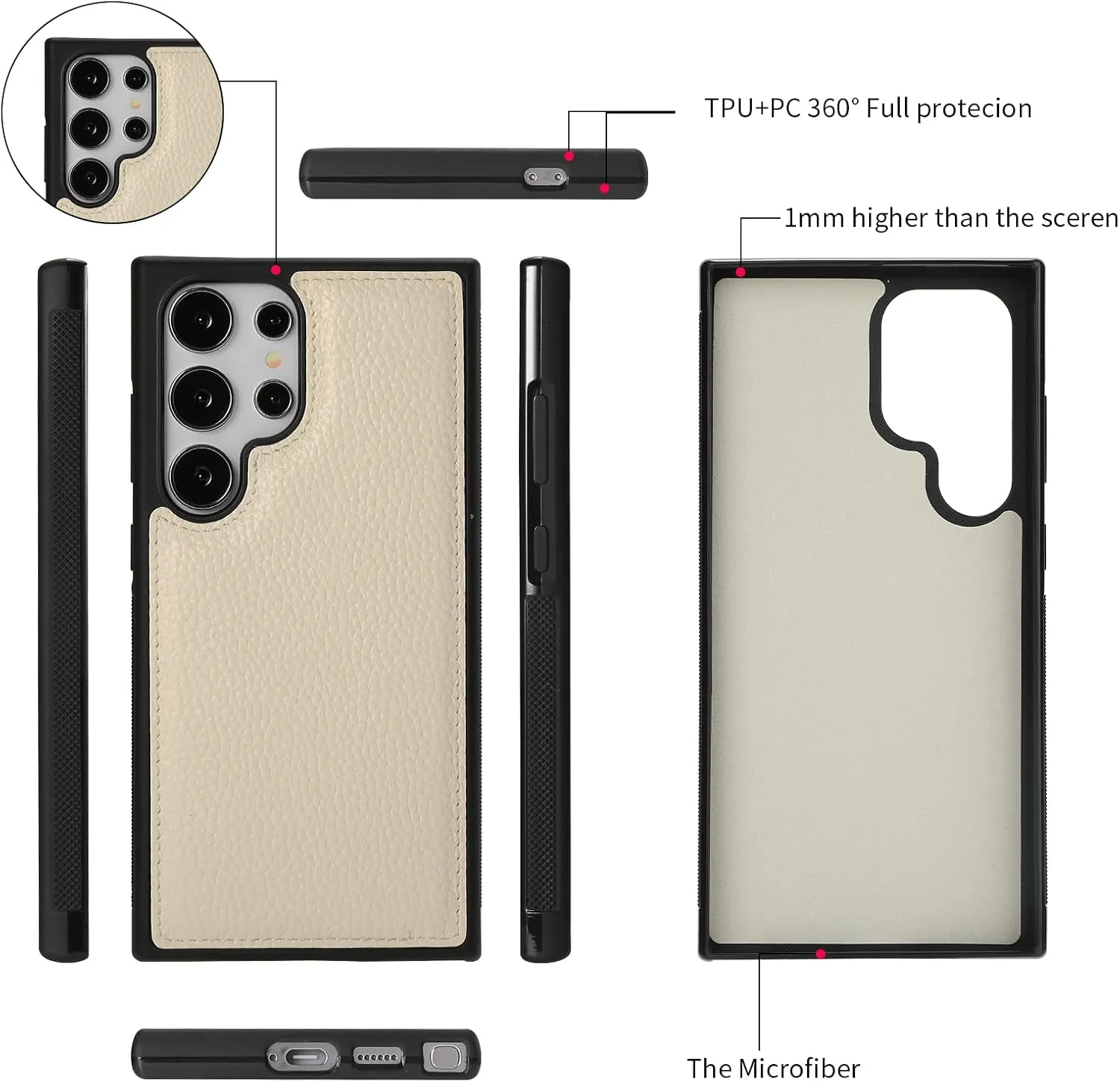 Crossbody Wallet Case for Samsung Galaxy S25 Ultra, Magnetic Detachable Floral PU Leather Phone Case RFID Blocking Card Holder Wristlet Mirror Flip Zipper Shoulder Purse Bag for Women, Beige