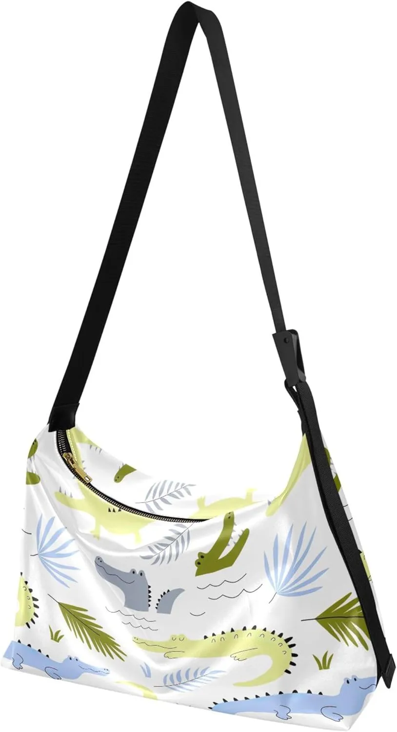 Cute Brown Sloth Beige Leather Hobo Handbags Women Large Purse Crossbody Art Animal Print Womens Fall Purses