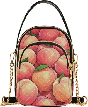 Cute Cartoon Fruit Peach trendy shoulder bags for women crossbody with multi pockets handbag for women for ladies