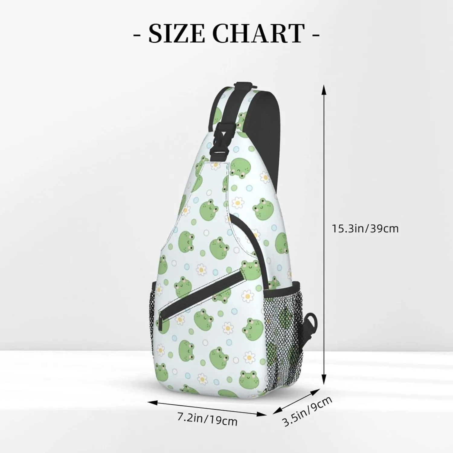 Cute Frog Sling Backpack Multipurpose Chest Bag Hiking Travel Daypack Crossbody Shoulder Bag Outdoor Unisex