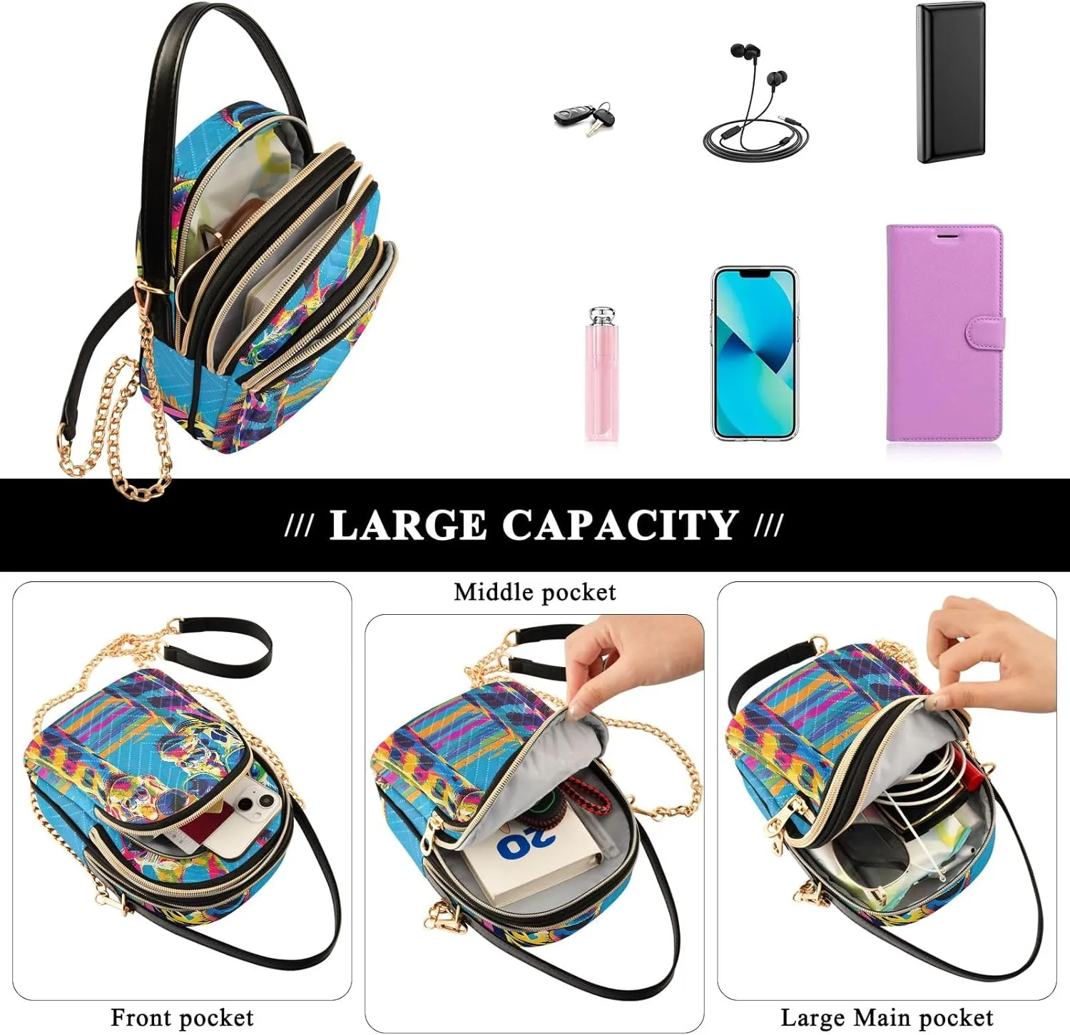 Cute Sheep Singer and Dog Crossbody Bags for Travel Women Handbags