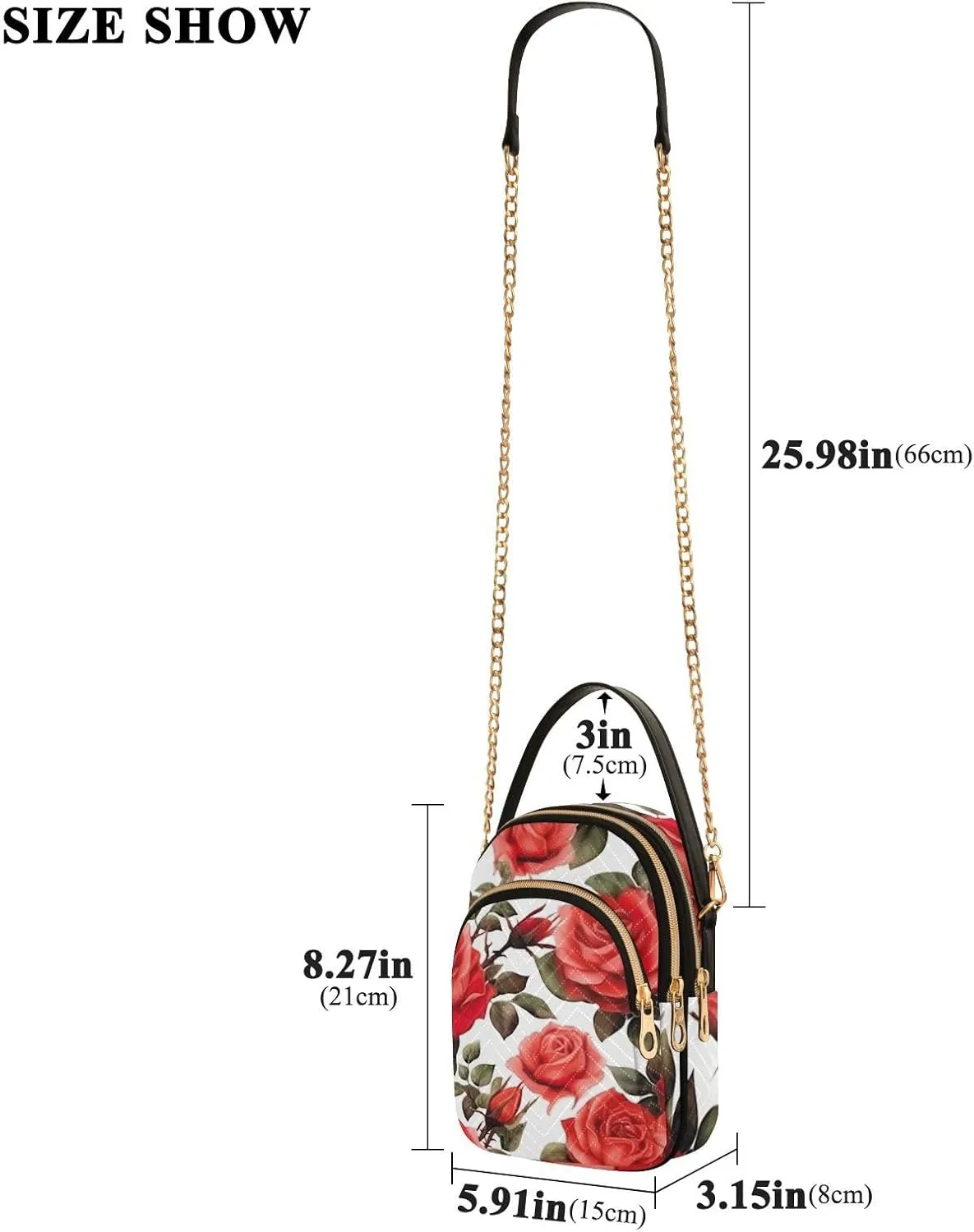 Daisies on Blue and White Checkered Womens Crossbody Purses, Fashion Crossbody Bag Crossbody Bag with Removable Strap