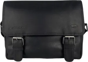 Dames Schoudertas - Zwart Leren Messenger Bag / Crossbody Tas