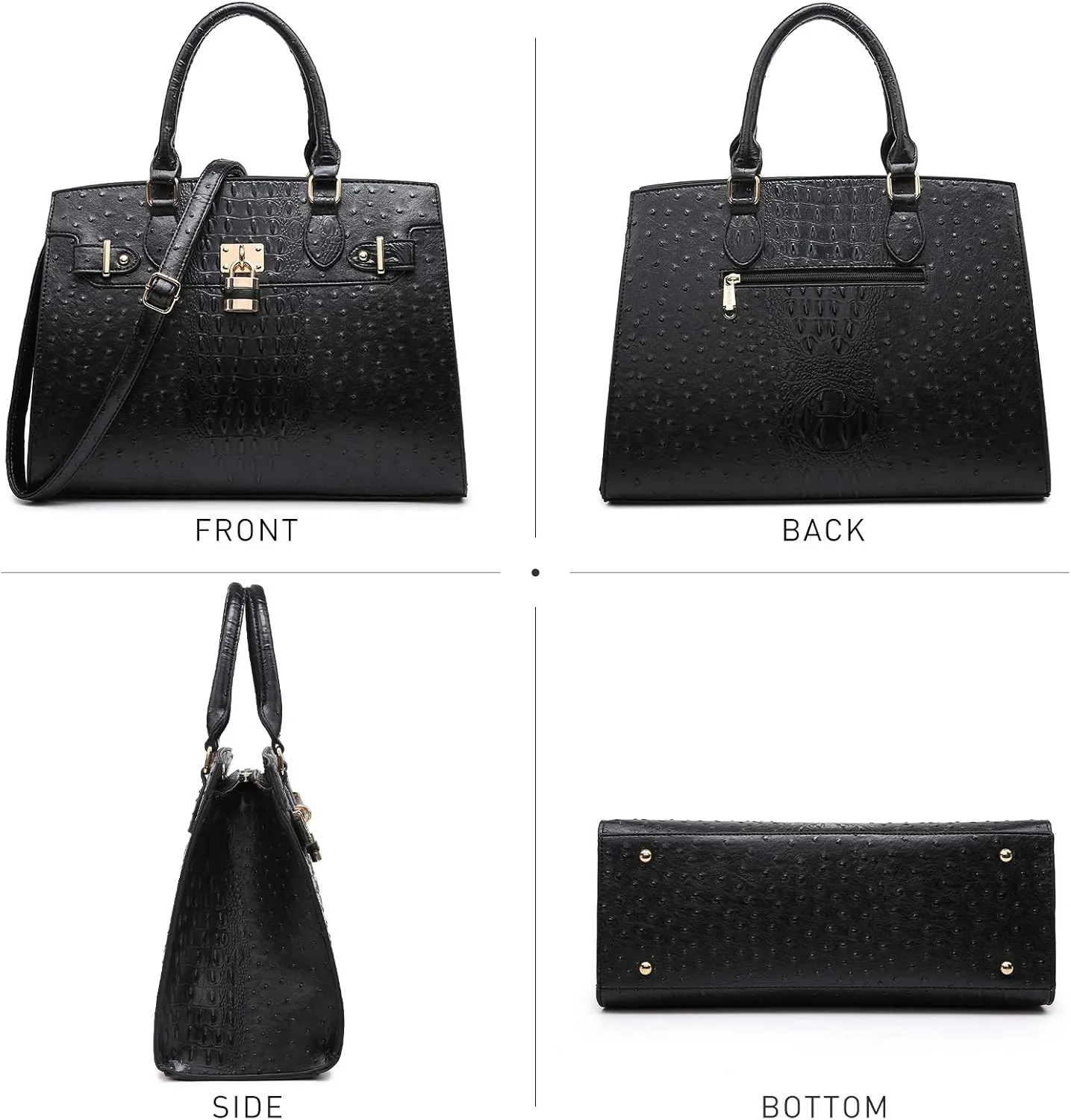Dasein Women Handbags and Purses Ladies Shoulder Bag Top Handle Satchel Tote Work Bag with Matching Clutch